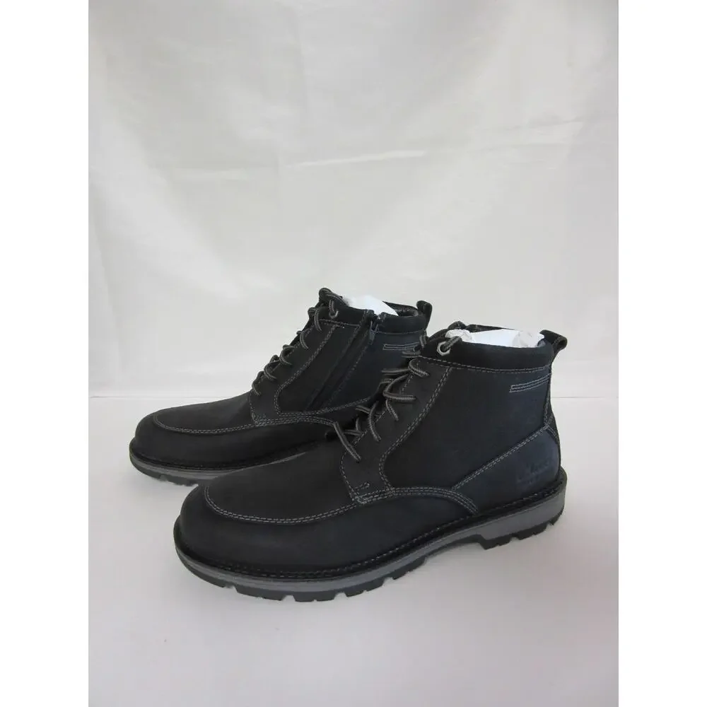 CLARKS Black Leather Maplewood Rise 11 1/2M Waterproof Lace Up Rugged Boots